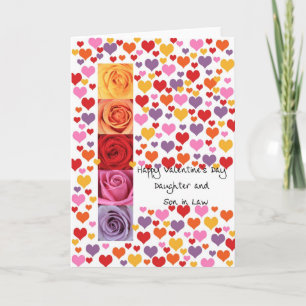 Daughter and son in law Coloured Valentine's Day Holiday Card