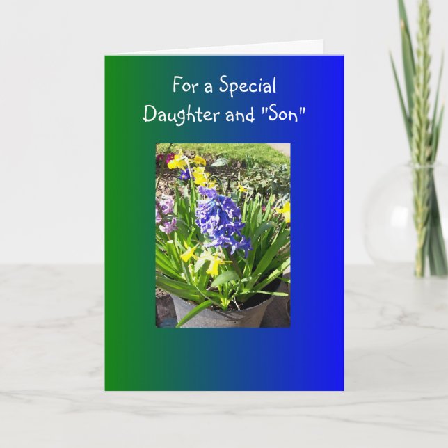 Daughter And Son-in-Law Easter Card Hyacinth (Front)