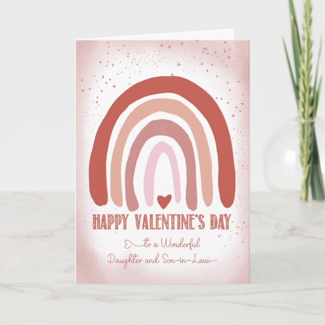 Daughter and Son In Law Valentine Hand Painted Card (Front)