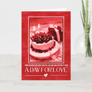 Daughter and Son in Law Valentine's Day Cake Holiday Card