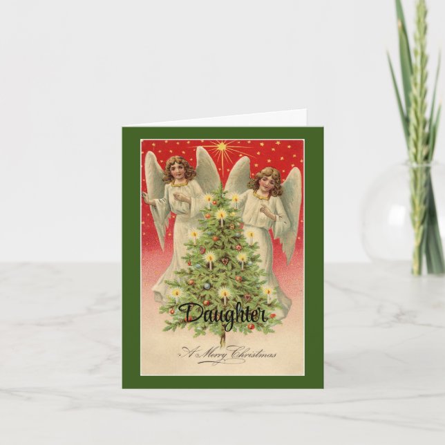 Daughter Angels Christmas Holiday Card (Front)