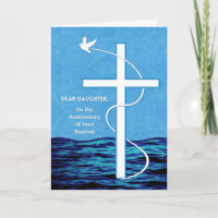 Daughter Anniversary of Baptism with Dove Cross