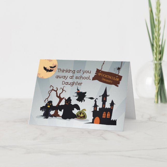 Daughter Away at College Funny Halloween Ghouls Card (Front)