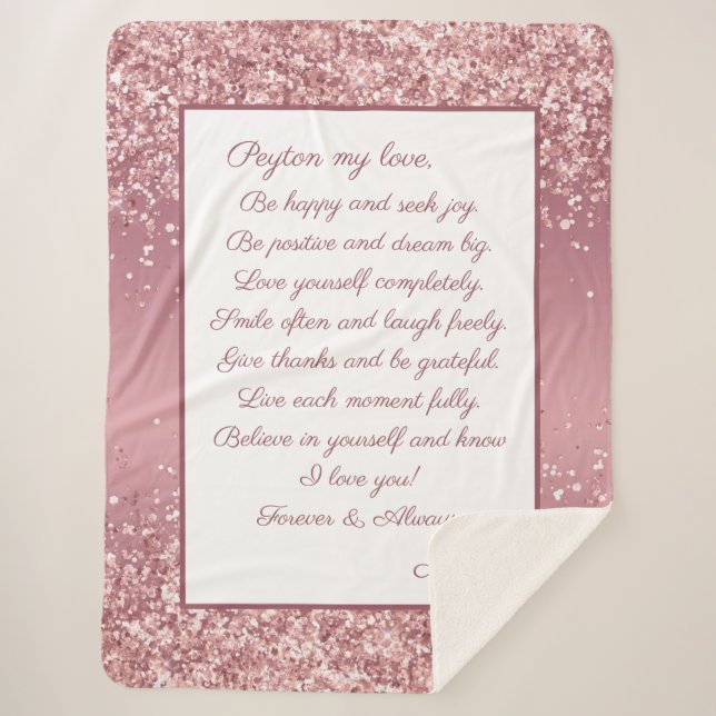 Daughter Be Happy  Sherpa Blanket (Front)