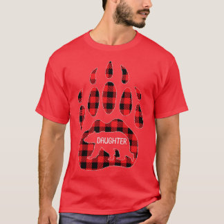 Daughter Bear Red Plaid Buffalo Daughter Matching  T-Shirt
