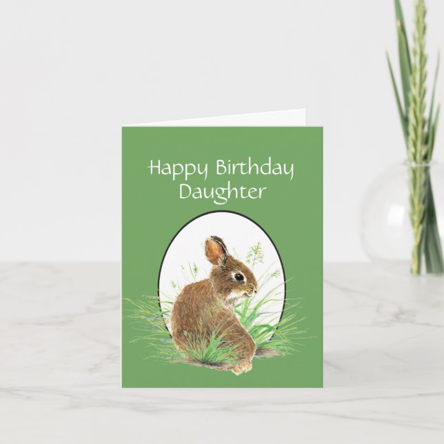 Daughter Birthday Bunny Love Mum or Dad Card (Front)