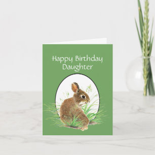 Daughter Birthday Bunny Love Mum or Dad Card