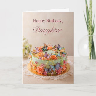 Daughter Birthday Butterfly Cake card