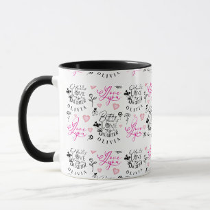 Daughter Birthday Calligraphy Custom Name Modern Mug