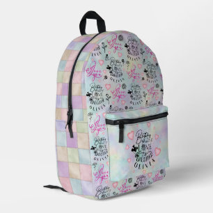 Daughter Birthday Calligraphy Custom Name Modern Printed Backpack