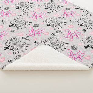 Daughter Birthday Calligraphy Custom Name Modern Sherpa Blanket