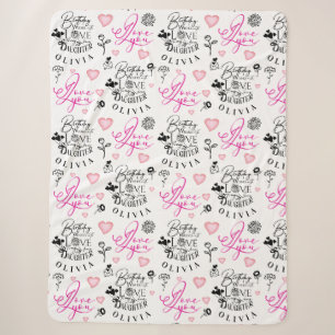 Daughter Birthday Calligraphy Custom Name Modern Sherpa Blanket