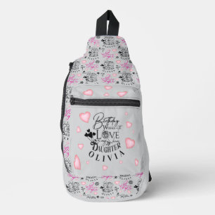 Daughter Birthday Calligraphy Custom Name Modern Sling Bag