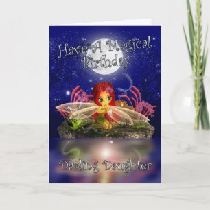 Daughter Birthday Card - Cute Little Fairy