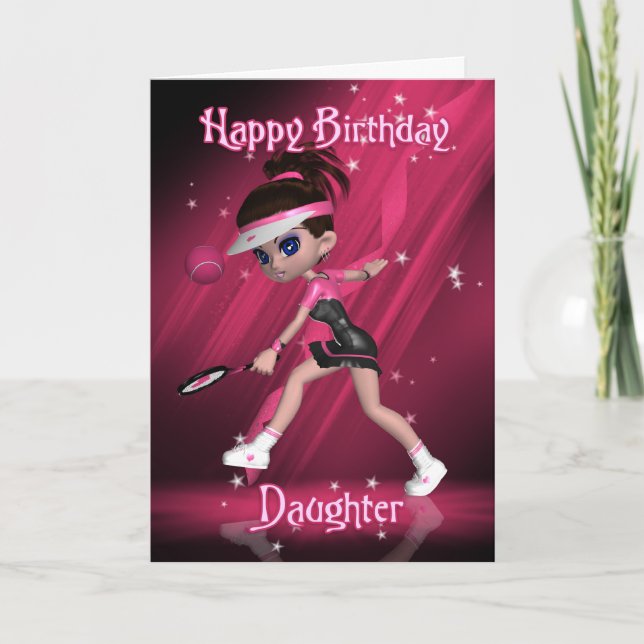 Daughter Birthday Card - Tennis (Front)