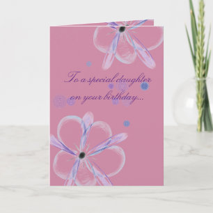 Daughter Birthday Card With Flower Art