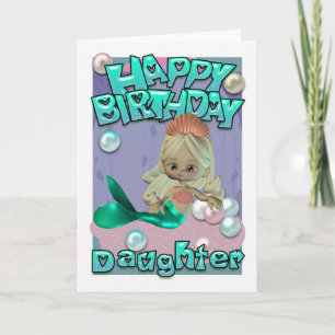 Daughter Birthday Card With Mermaid