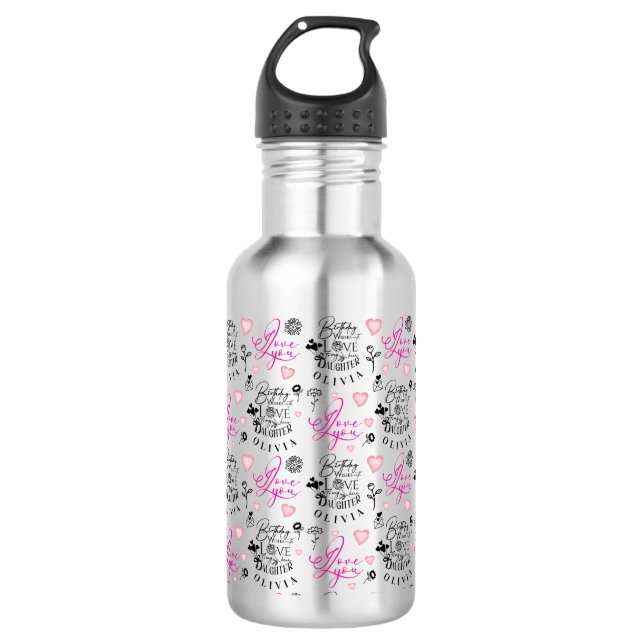 Daughter Birthday Custom Text 532 Ml Water Bottle (Front)