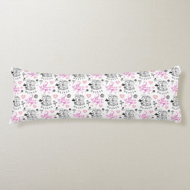 Daughter Birthday Custom Text Body Cushion (Front)