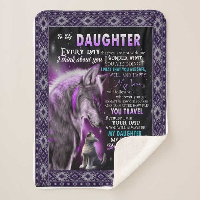 Daughter Birthday Gift From Dad For Daughter Warm Sherpa Blanket (Front)