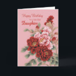 Daughter Birthday Peonies Card<br><div class="desc">A delightful illustration of pink and red peonies to wish your daughter a happy birthday. This card is full of love,  and elegant and classy at the same time.</div>