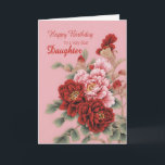 Daughter Birthday Peonies Card<br><div class="desc">A delightful illustration of pink and red peonies to wish your daughter a happy birthday. This card is full of love,  and elegant and classy at the same time.</div>