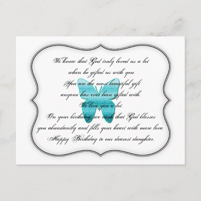 Daughter Birthday Quote Postcard (Front)