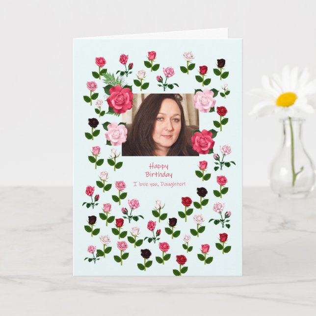 Daughter, Birthday, Roses Card (Small Plant)