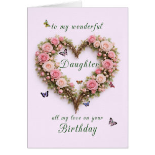 Daughter Birthday Roses Heart 
