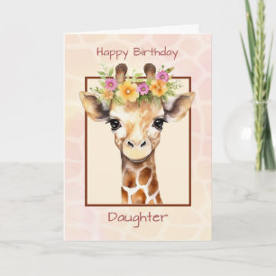 Daughter Birthday Sweet Safari Jungle Giraffe Card