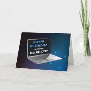 Daughter Birthday with Computer Card