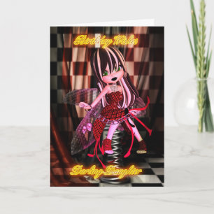 Daughter birthday with Moonies Cutie Pie Goth Fair Card