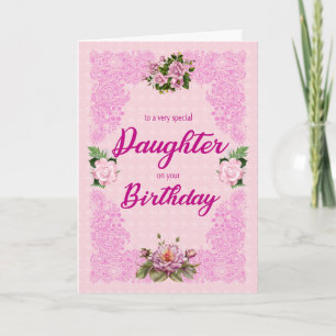 Daughter Birthday with Pink Roses Card