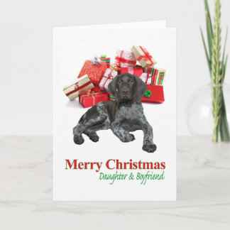Daughter & Boyfriend Glossy Grizzly Christmas Holiday Card