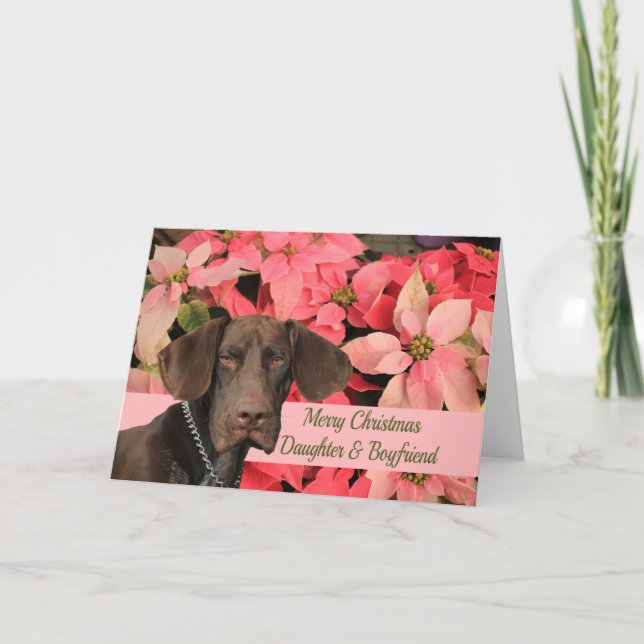 Daughter & Boyfriend  Glossy Grizzly Christmas Holiday Card (Front)