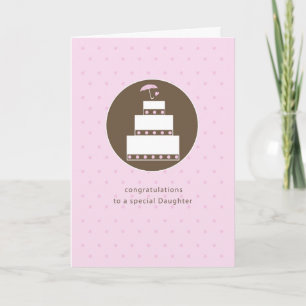 Daughter, Bridal Shower Cake, Brown, Pink Card