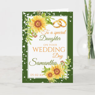 Daughter Bride Wedding Day Sunflower Card