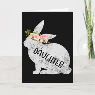 Daughter Bunny Matching Family Floral Bunny Rabbit Card