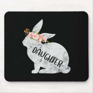 Daughter Bunny Matching Family Floral Bunny Rabbit Mouse Mat