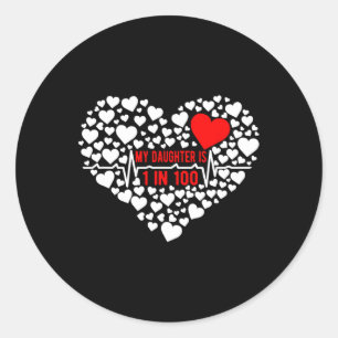Daughter Chd Warrior Mum Congenital Heart Disease Classic Round Sticker