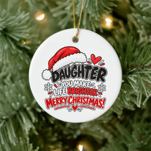 Daughter Christmas Appreciation Gift Heartfelt Ceramic Tree Decoration