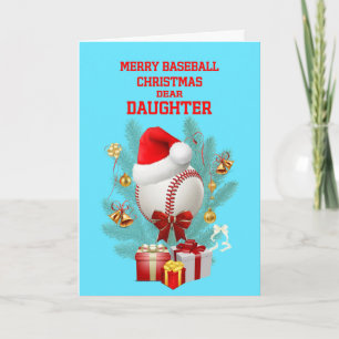 Daughter Christmas Baseball Holiday Card