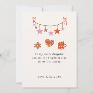 Daughter Christmas Card Cute Personalised