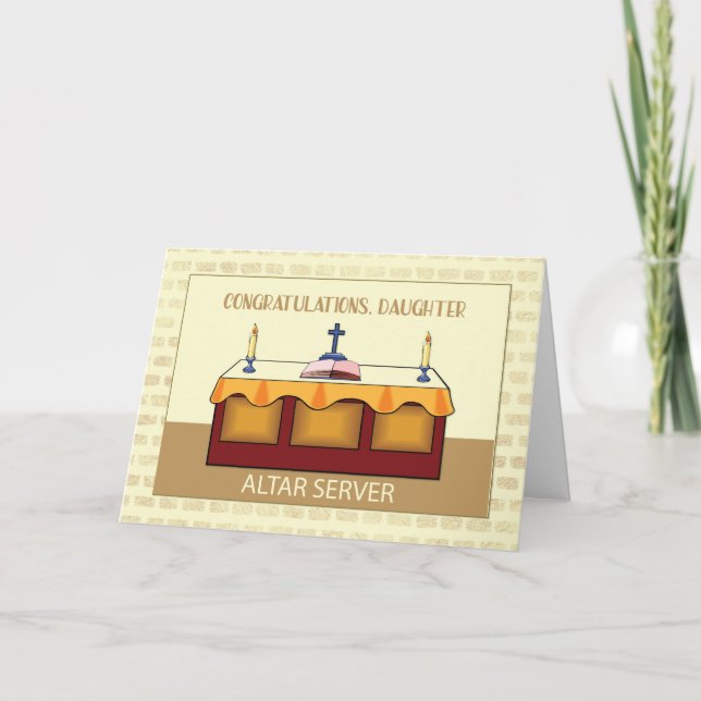 Daughter Congratulations Catholic Altar Server Card (Front)