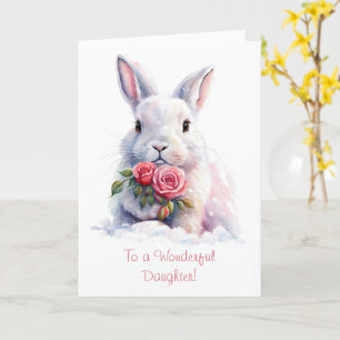 Daughter Cute Sweet Happy Valentines Day Bunny Card