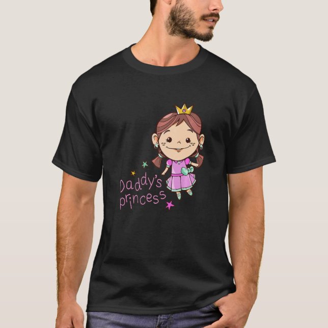 Daughter Daddys Princess Girl First Father's Day T-Shirt (Front)