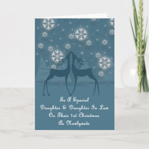 Daughter & Daughter In Law Reindeer Christmas Holiday Card