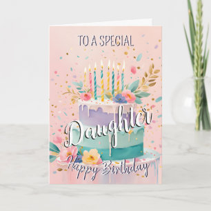 Daughter delightful happy birthday cake card
