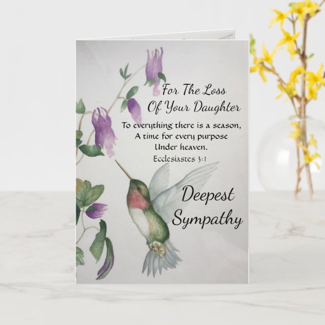 Daughter Everything There Is A Season Sympathy Card (Yellow Flower)