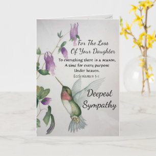 Daughter Everything There Is A Season Sympathy Card